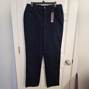 NWT Gloria Vanderbilt Amanda Black Jeans Size 12 Long Classic Fit Tapered Leg